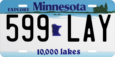 MN license plate 599LAY