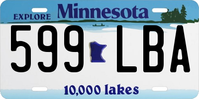 MN license plate 599LBA