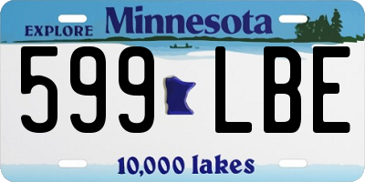 MN license plate 599LBE