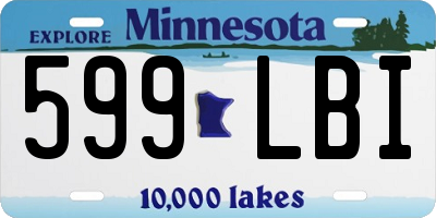 MN license plate 599LBI