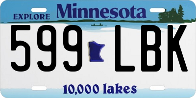 MN license plate 599LBK