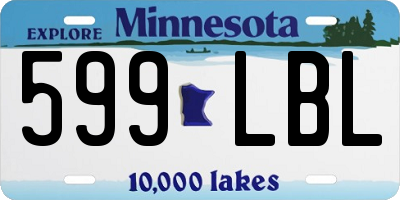 MN license plate 599LBL