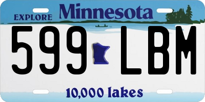 MN license plate 599LBM