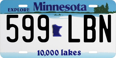 MN license plate 599LBN