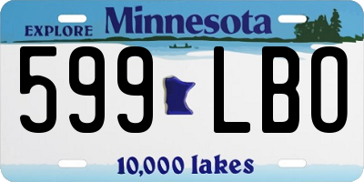 MN license plate 599LBO