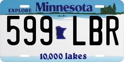 MN license plate 599LBR