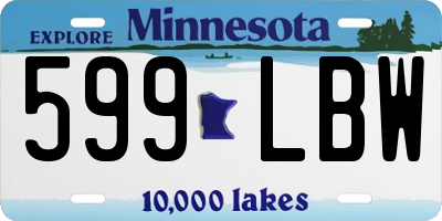 MN license plate 599LBW