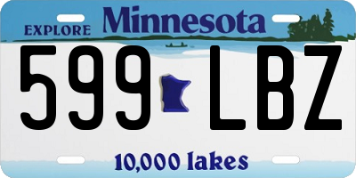 MN license plate 599LBZ