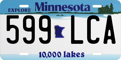 MN license plate 599LCA