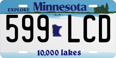 MN license plate 599LCD