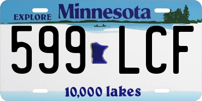 MN license plate 599LCF