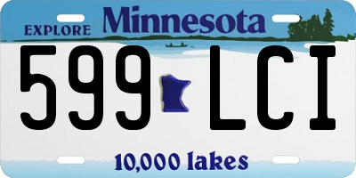 MN license plate 599LCI