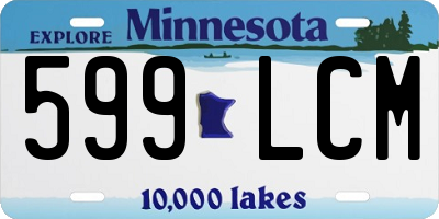 MN license plate 599LCM