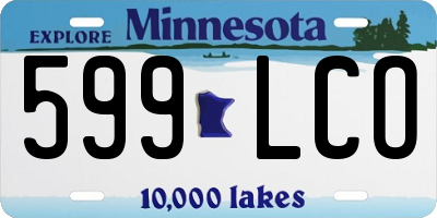 MN license plate 599LCO