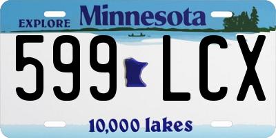 MN license plate 599LCX