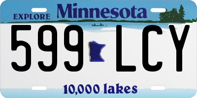 MN license plate 599LCY