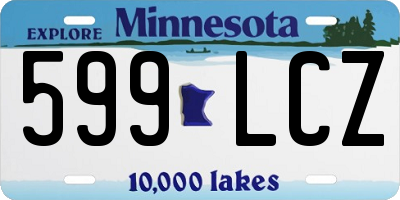 MN license plate 599LCZ
