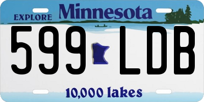 MN license plate 599LDB