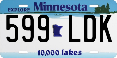 MN license plate 599LDK