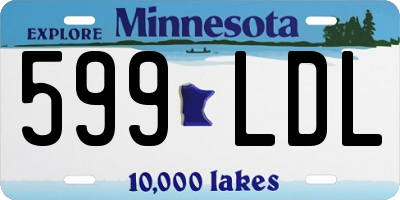 MN license plate 599LDL