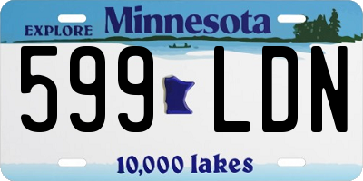MN license plate 599LDN