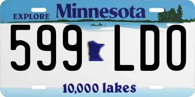 MN license plate 599LDO