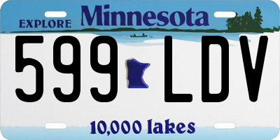 MN license plate 599LDV