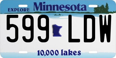MN license plate 599LDW