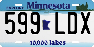 MN license plate 599LDX