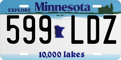 MN license plate 599LDZ