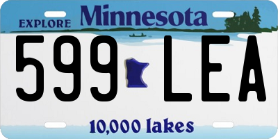 MN license plate 599LEA