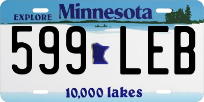 MN license plate 599LEB