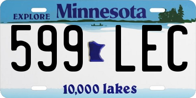 MN license plate 599LEC