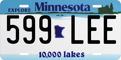 MN license plate 599LEE