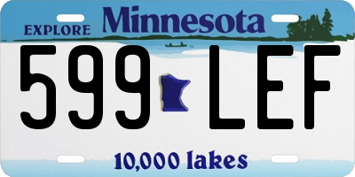 MN license plate 599LEF