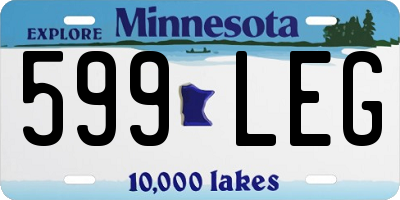 MN license plate 599LEG