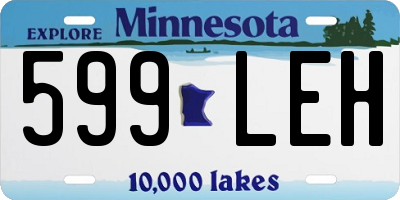 MN license plate 599LEH