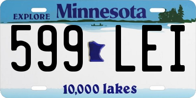 MN license plate 599LEI