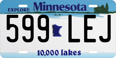 MN license plate 599LEJ