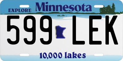 MN license plate 599LEK