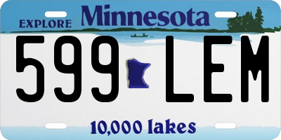 MN license plate 599LEM