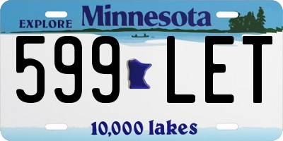 MN license plate 599LET