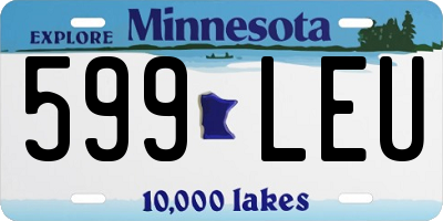MN license plate 599LEU