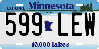 MN license plate 599LEW