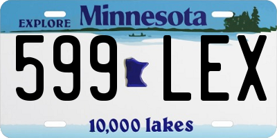 MN license plate 599LEX