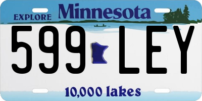 MN license plate 599LEY