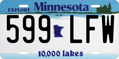MN license plate 599LFW