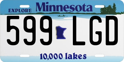 MN license plate 599LGD