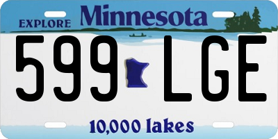 MN license plate 599LGE