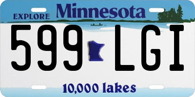 MN license plate 599LGI